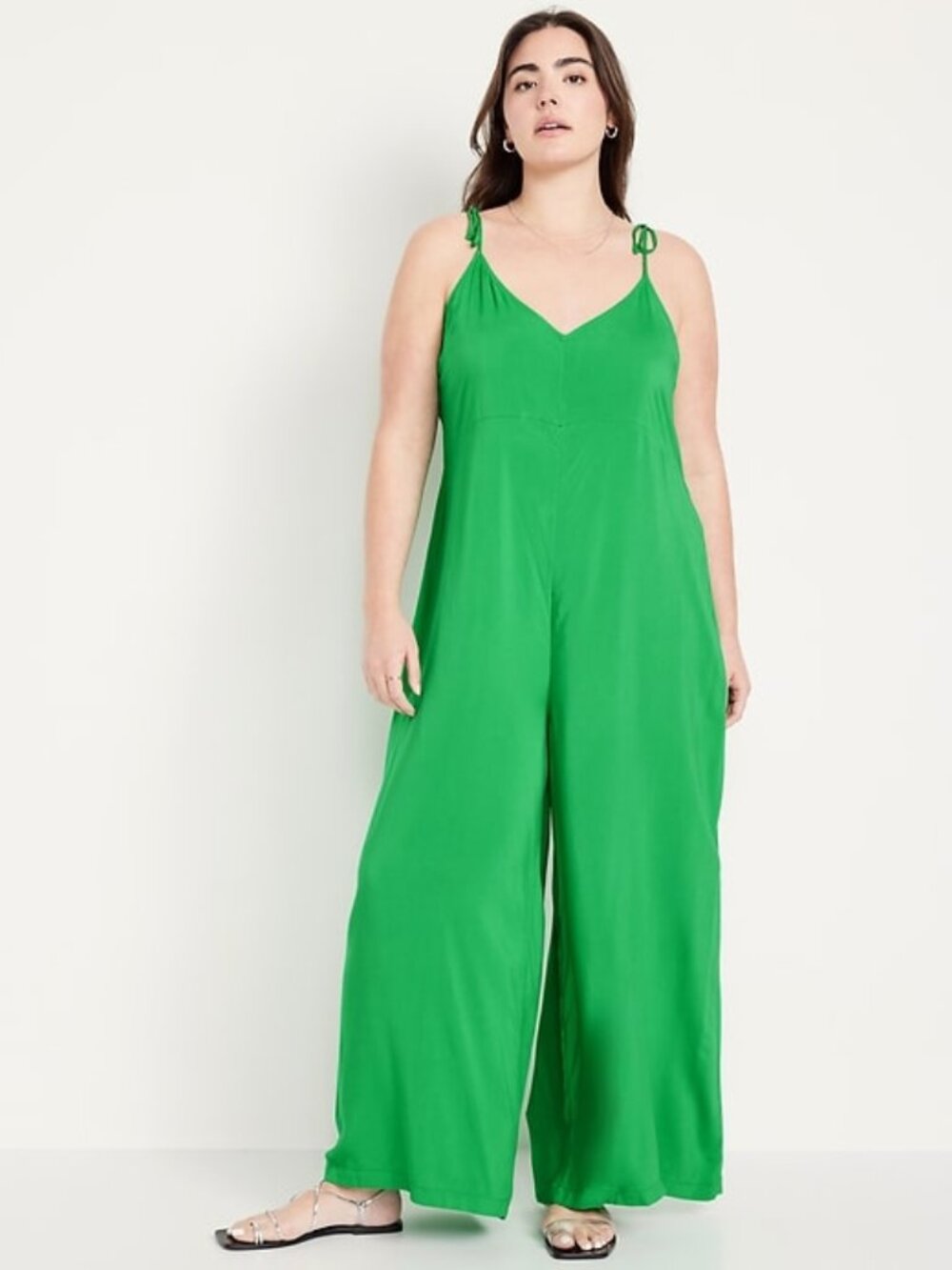 NWOT Old Navy Tie Strap Sleeveless Jumpsuit Wide Leg Large